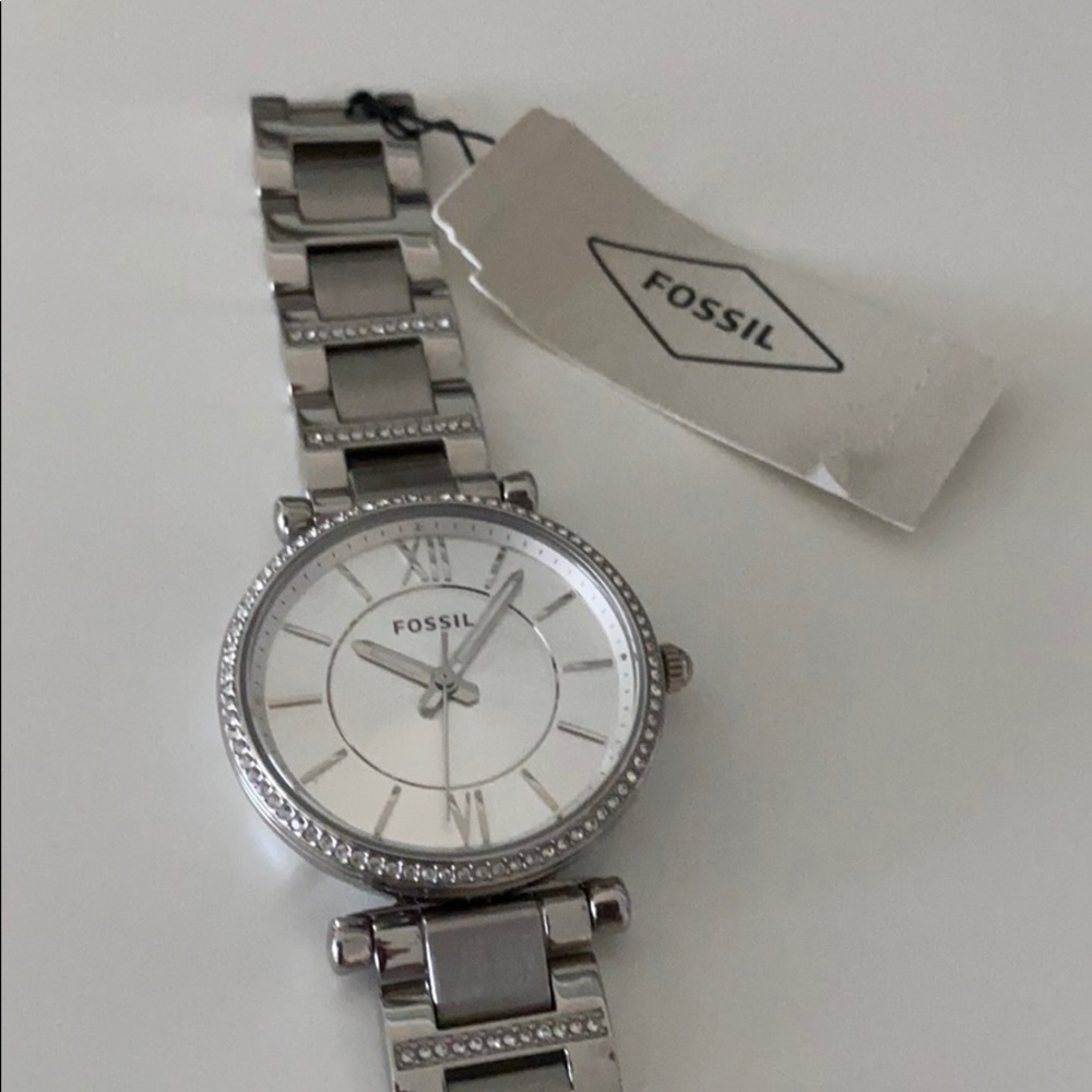 Fossil Silver and Crystal Watch